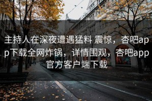 主持人在深夜遭遇猛料 震惊，杏吧app下载全网炸锅，详情围观，杏吧app官方客户端下载