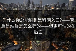 为什么你总能刷到黑料网入口?——背后是站群是怎么铺的——但更可怕的在后面