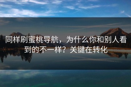 同样刷蜜桃导航，为什么你和别人看到的不一样？关键在转化